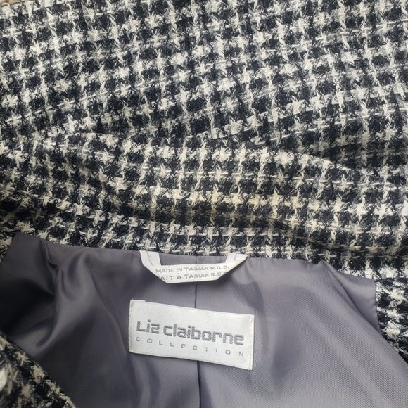 Vintage 'Tweed' Blazer Women's 6 Black & White Liz Claiborne Collection - Picture 4 of 11